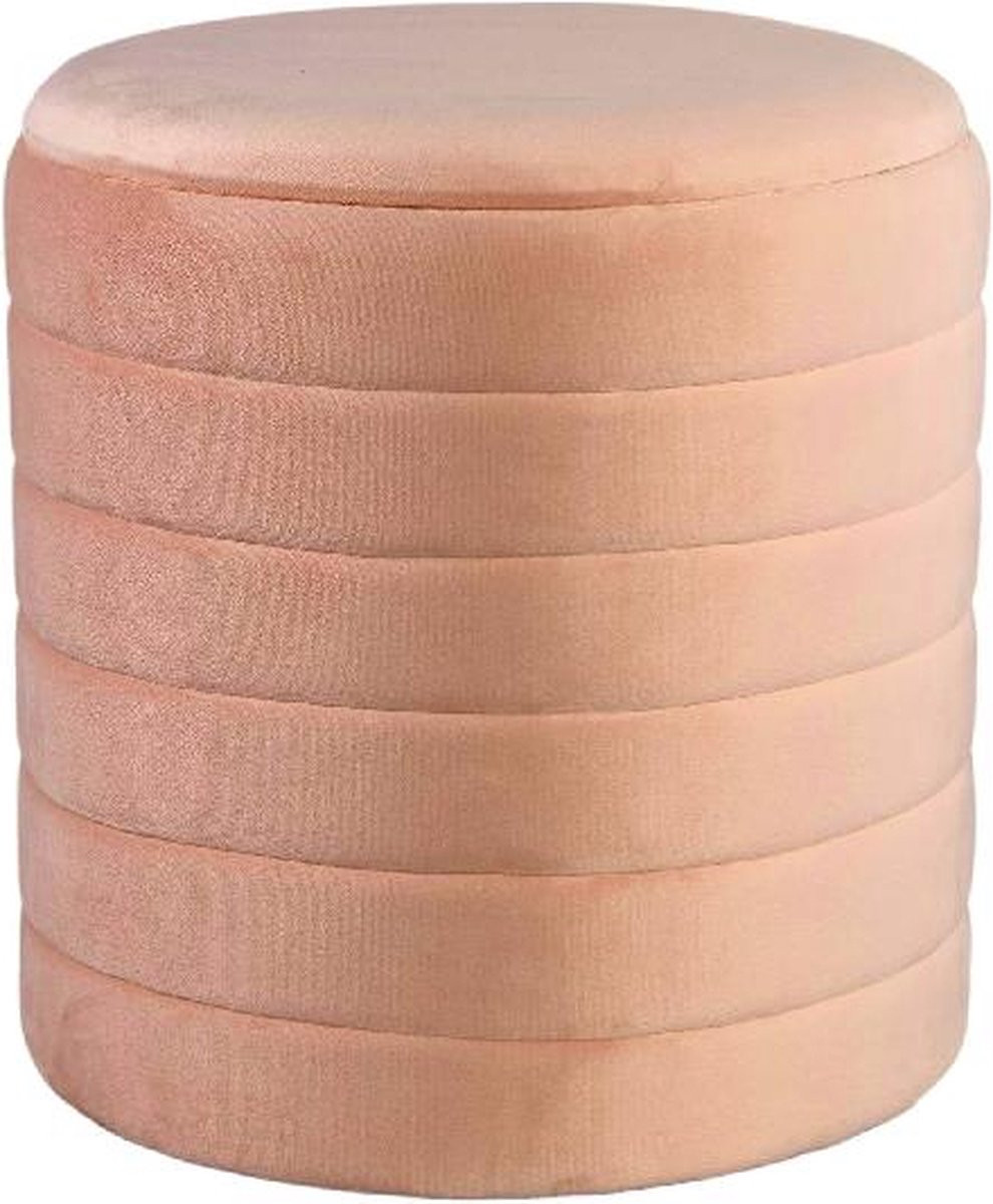PTMD Donut Velvet ronde pouf - Taupe