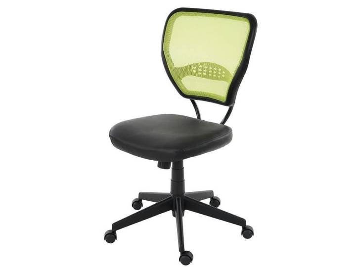 Fauteuil/chaise de bureau Seattle charge 150kg similicuir ~ vert sans accoudoirs