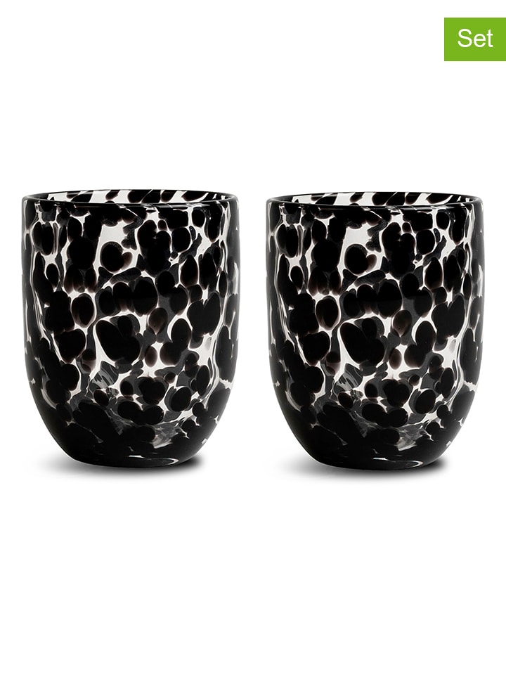 Byon 2er-Set: Trinkgläser "Messy" in Schwarz - 300 ml - onesize