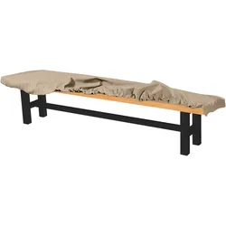 Heinemeyer Abdeckhaube mit Gummizug für Bank ohne Rückenlehne 220 x 45 cm, Teak Safe Creme