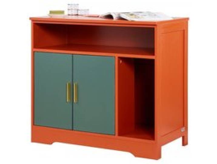 VEVOR Meuble Bac à Litière Chat Armoire Cache Maison de Toilette de Chat Intérieur Moderne, Niche Cache-litière en Bois, Compatible pour la Plupart Bacs à Litière Chats, 79,2x43x71 cm, Rouge et Vert