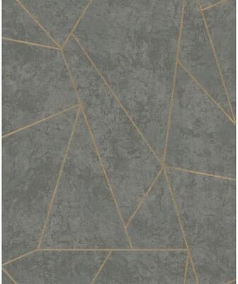 Inspired by Color Nazca Dark Grey & Gold Wallpaper