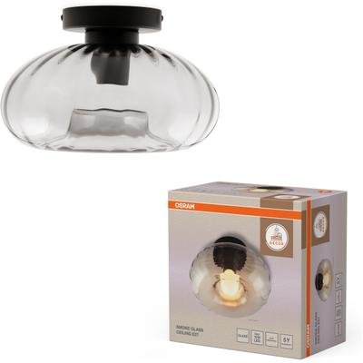 OSRAM Deckenleuchte "Decor Smoke Glass", grau (schwarz), Ø 28cm, 1 Stk., Leuchten, schwarz, E27, Stahl und Glas, Deckenleuchte