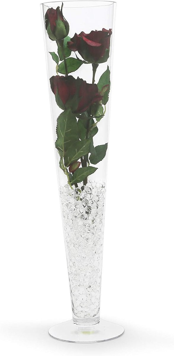 Grote Ovale Glazen Vaas voor Bloemen of Kaarsen - Hoogte: 50,8 cm