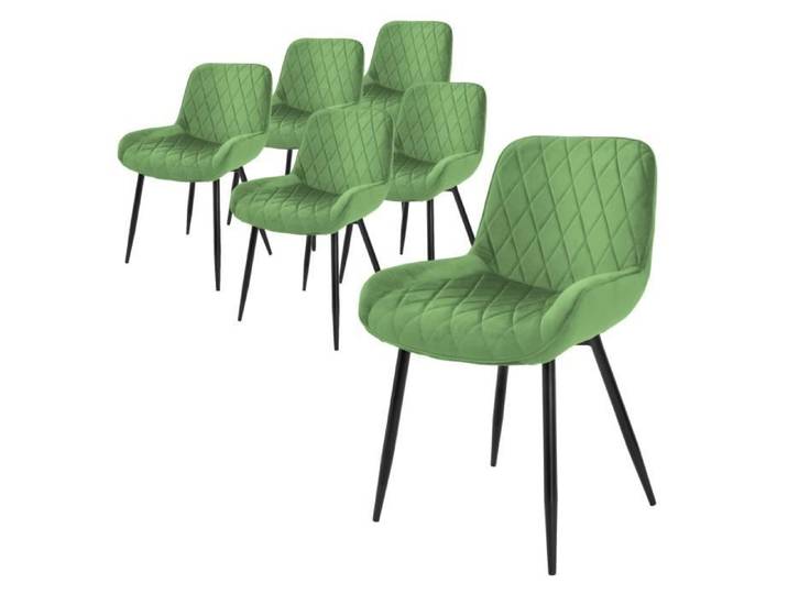 ML-Design 6x Chaises de Salle à Manger Vert Sauge Dossier Accoudoirs Rembourrée Aspect Velours Chaise Fauteuil Salon Chambre