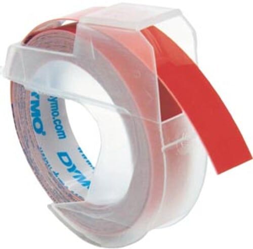 Dymo S0898150 fita branco sobre vermelho 9mm x 3m