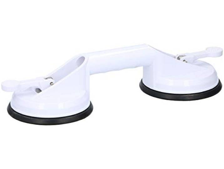 VivaMore Handgreep voor Evenwicht - Eenvoudig bevestigen met Zuignappen - Voor Ouderen en Mindervaliden - Geschikt voor Badkamer en Toilet, 33 x 12,5 x 7,5 centimeter, wit