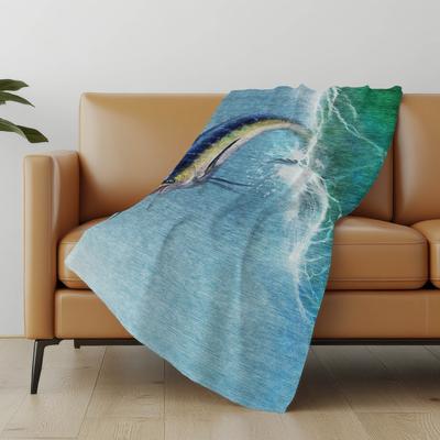 Addison Rugs Premium Machine Washable ASB147 Swordfish Sherpa Throw Blanket