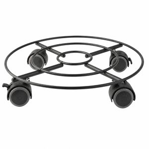 Greemotion Pflanzenroller 139605, für innen, aus Stahl, schwarz, Feststellbremsen, Ø 30 cm, bis 60 kg