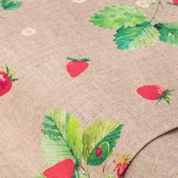 Dekostoff Erdbeerpflanze "Lorena", beige-color