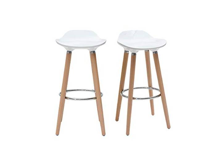 Miliboo Design-Barhocker Weiß skandinavisch 2er-Set Gilda