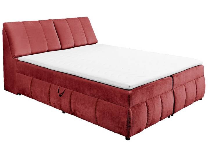 Z2 Boxspringbett VALENCIA, weinrot, Velours
