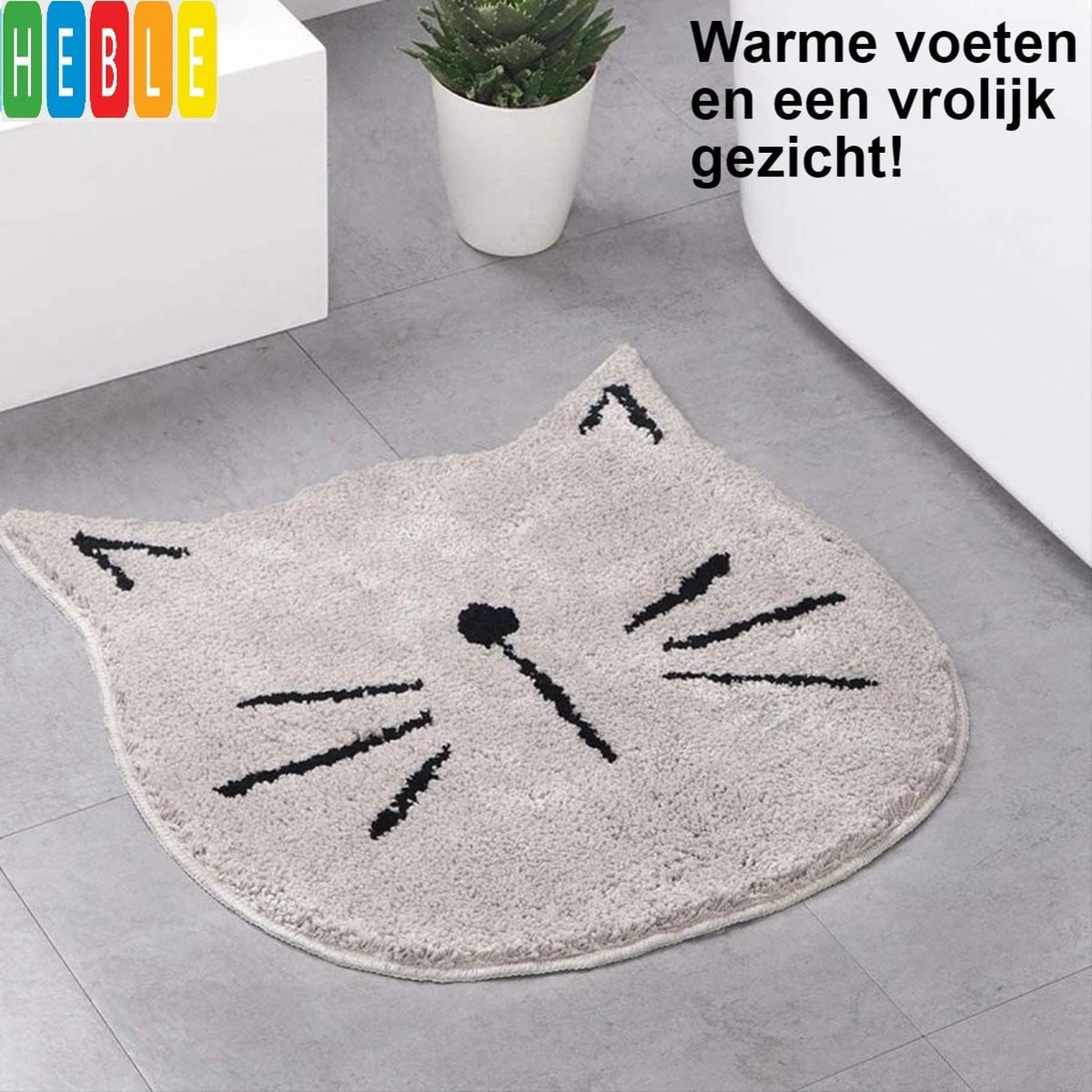 Heble® Antislip Katten Badmat - Grijs