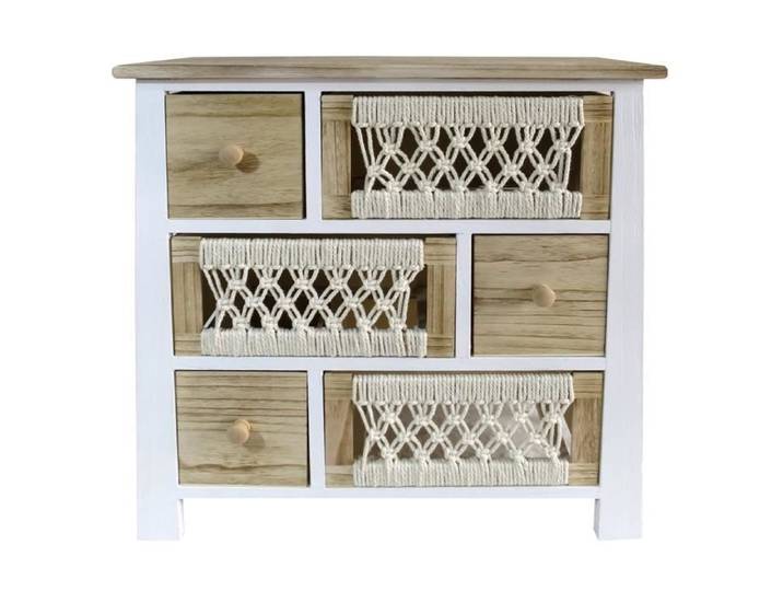 Commode - SIGNES GRIMALT - 6 tiroirs en bois - Marron - Meuble de salon - Montage facile