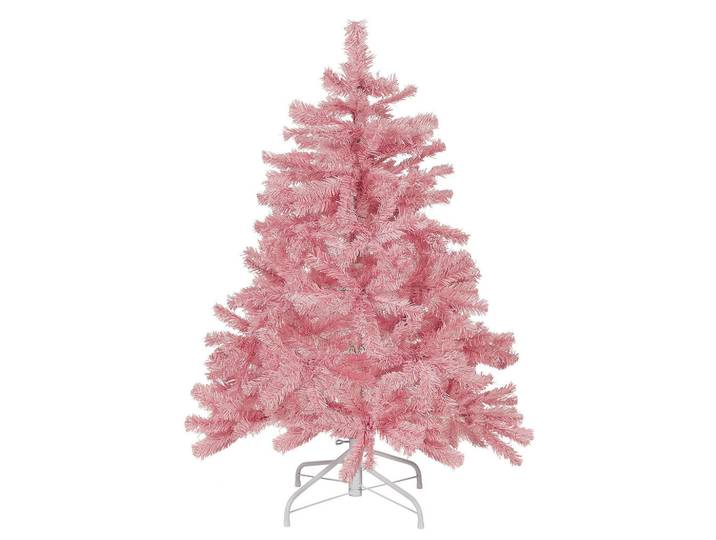 Beliani Weihnachtsbaum 120 cm Rosa Farnham, Kunststoff, 120 cm, Dekoration, Weihnachtsdekoration, Christbäume & Zubehör