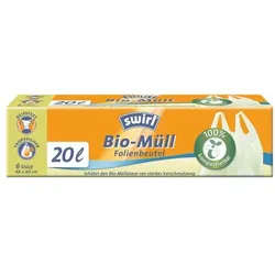 Swirl Bio Müllbeutel mit Tragegriff weiß, 60 cm