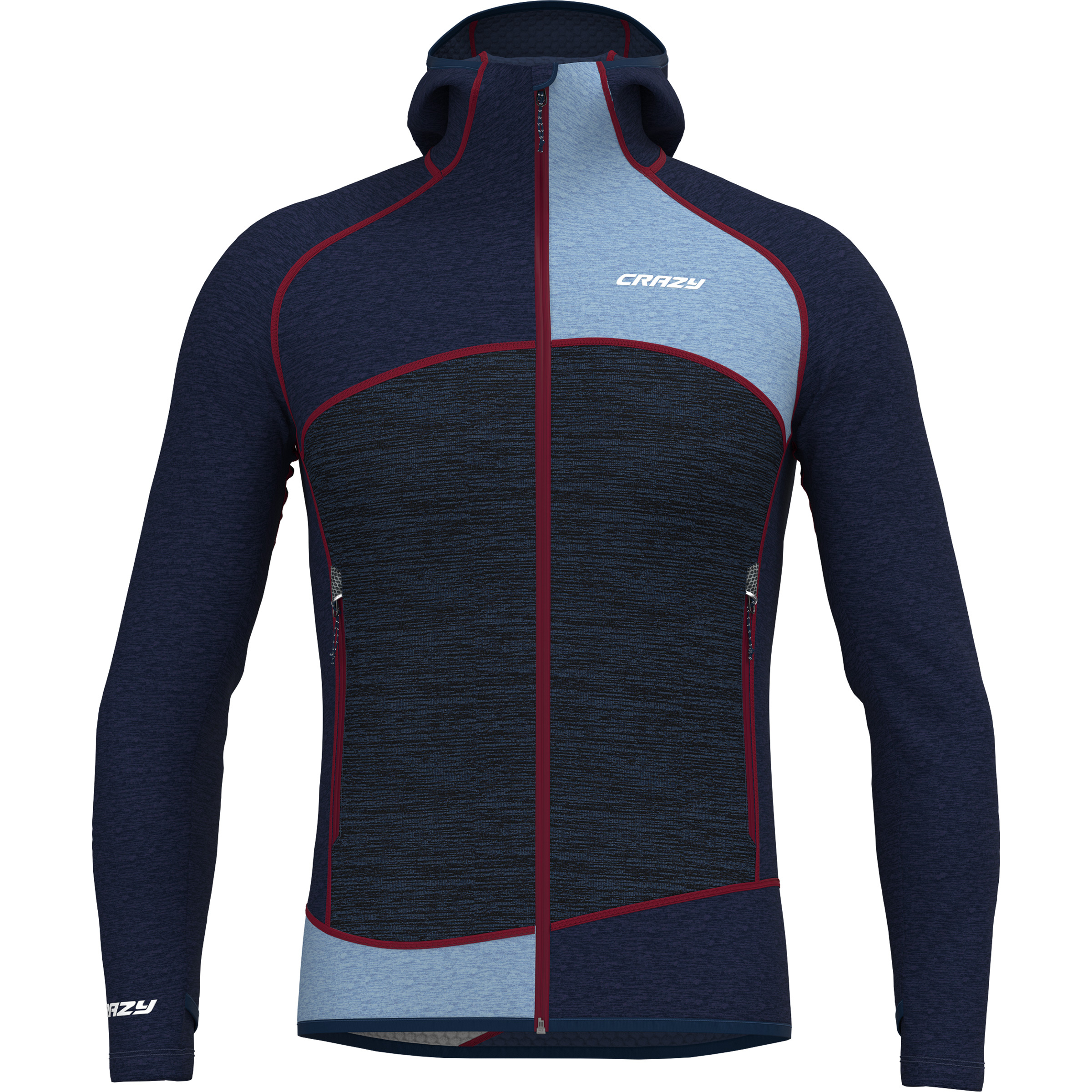 Crazy Resolution Herren Fleecejacke blau Größe L Trekking Elastisch