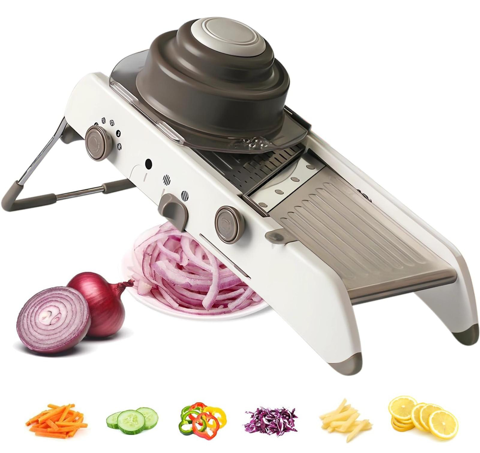 Merkloze groentesnijder van roestvrij staal met instelbaar lemmet voor in de keuken