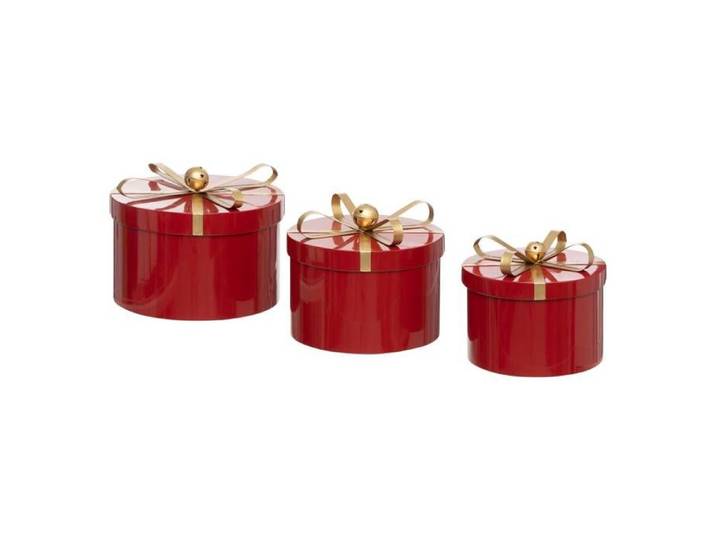 BOITES RONDES METAL ROUGE X3