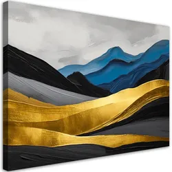 LEINWANDBILD Berge abstrakt gold glamour 90x60cm