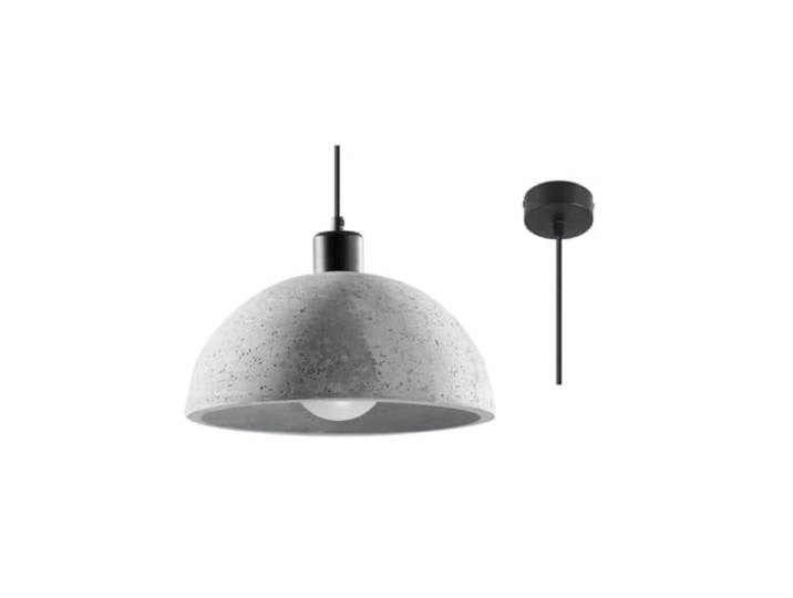 SOLLUX Lampe Suspendue PABLITO Éclairage de Plafond Lampe en Béton Ampoule LED Design Minimaliste Installation Facile Couleur Gris 40x40x115 cm