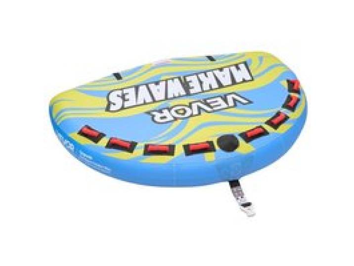 VEVOR Bouée Tractée Gonflable pour Tubing, Bouée Tractable pour 4 Passagers Capacité 308 kg, Engin Tracté pour Bateaux Jeux Aquatiques, avec Ailerons, Housse Intégrale en Nylon et Poignées Rembourrées