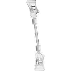 10 Sign-Clip mit zwei kleinen Klammern, 6 cm Verlängerung, transparent 6 cm Verlängerung, PS