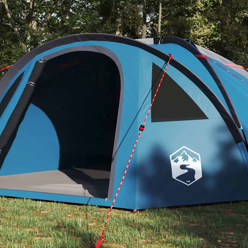 vidaXL Tente Dôme 4 personne Bleu taffetas Imperméable