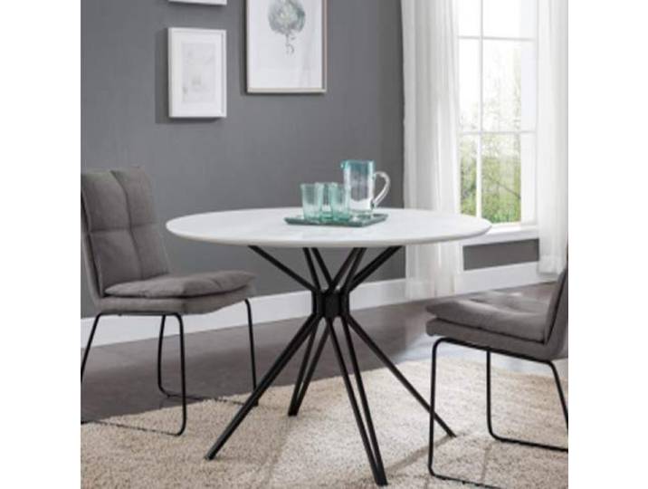 N/A Round Dining Table Smart, White+Black, 100x100x75 cm