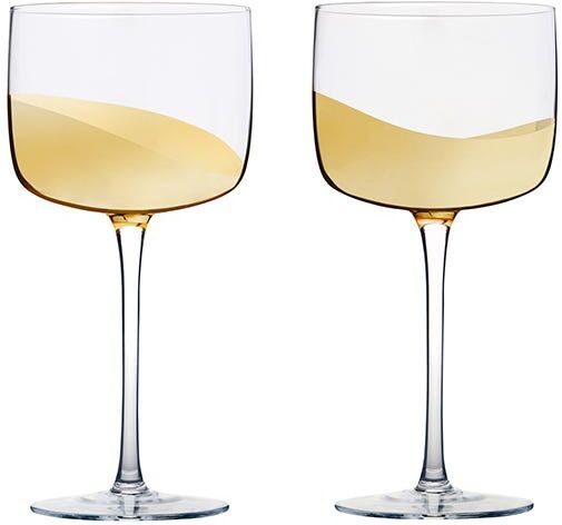 Anton Studios Anton Studio Designs Wave Set Of 2 Gin Glasses Gold