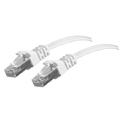 Exertis Connect Patchkabel, flach, U/FTP, CAT.6, weiß, 2,0 m Superflaches Patchkabel z.B. für die Installation unter (U/FTP, CAT6, 2 m) (845057)