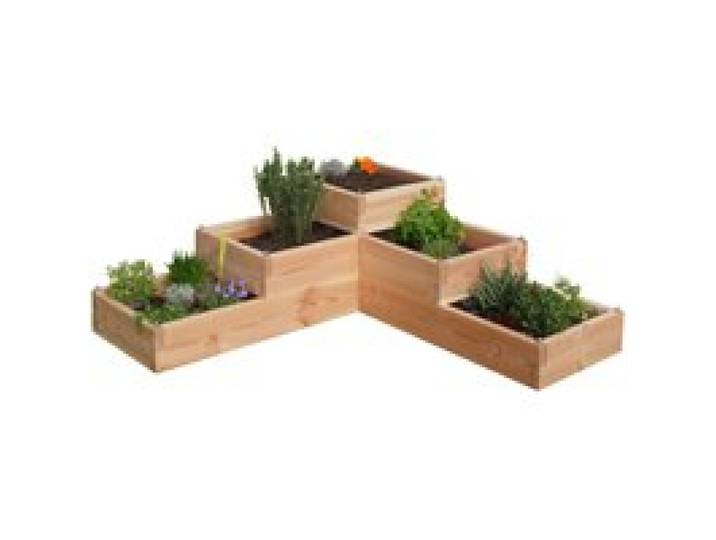 Carré potager en bois 5 bacs et 3 niveaux, Volcanik