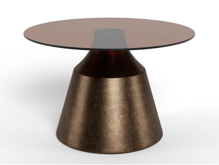 Couchtisch ACTONA GROUP Dunsley, Kaffeetisch, Beistelltisch , braun (braun, bronze, braun), B:70cm H:41,5cm T:70cm, Tische, Couchtisch, Tisch, Tischplatte aus Glas, in 2 Grössen