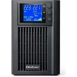 Qoltec Zasilacz awaryjny UPS Pure Sine Wave 1kVA 800W AVR LCD Czysty Sinus (1000 VA, 800 W, Line-Interaktiv USV), USV
