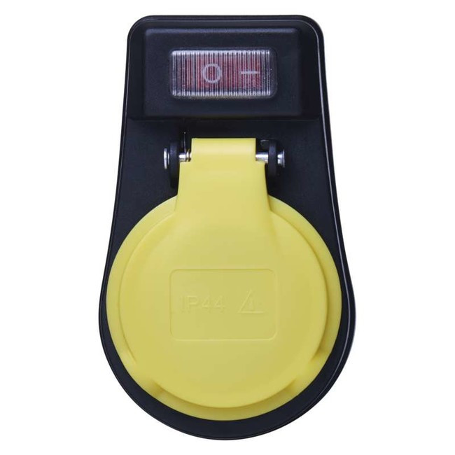 Emos P00271 stopcontact met schakelaar IP44 zwart
