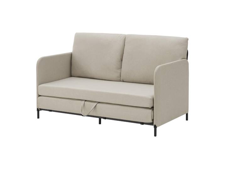 [en.casa] Schlafsofa Soini, Beige, Metall, 125x78x67 cm, Wohnzimmer, Sofas & Couches, Schlafsofas