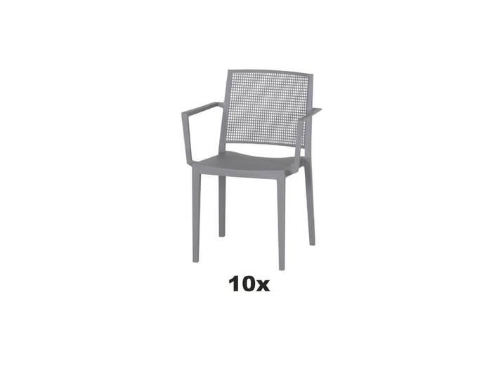 Siena Garden Gartensessel-Set Urban Lights, Grau, Kunststoff, 57x80x56 cm, stapelbar, gastro- und objekttauglich, wetterbeständig, Gartenmöbel, Gartensessel, Gartenstühle