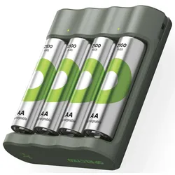 GP USB-Akku-Ladegerät inkl. Akkus B441U + B441D 4-Port