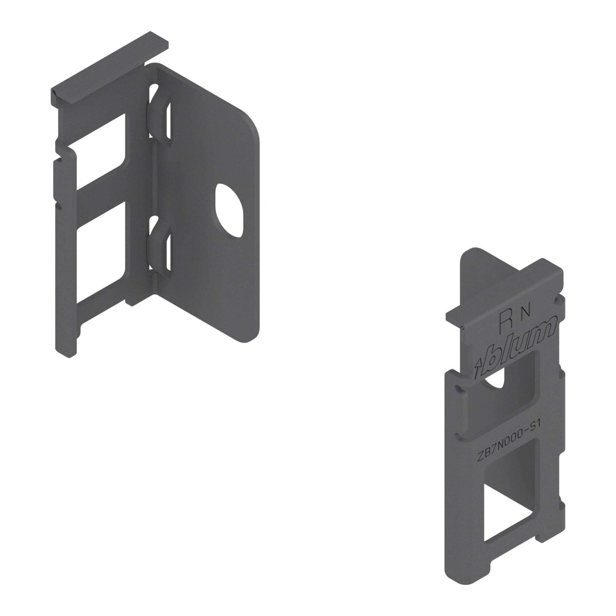 Blum LEGRABOX Holzrückwandhalter, Höhe N 80 mm, links/rechts, oriongrau matt (02948763)