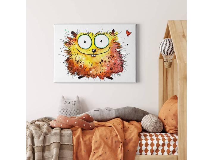 Impression sur toile Happy Hamster 70 x 50cm Beige