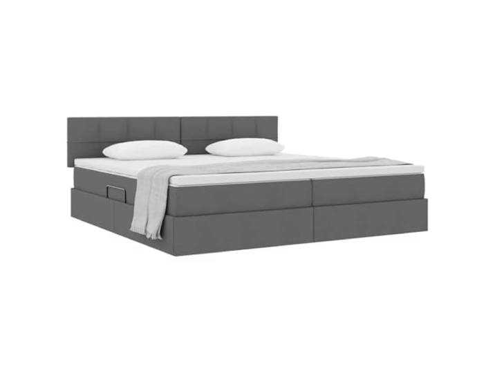 KTHLBRH Bett mit Stauraum, dunkelgrau, 200 x 200 cm, mit Matratze Hydraulisches Heben, robuster Rahmen, modernes Design, perfekt für Doppelzimmer