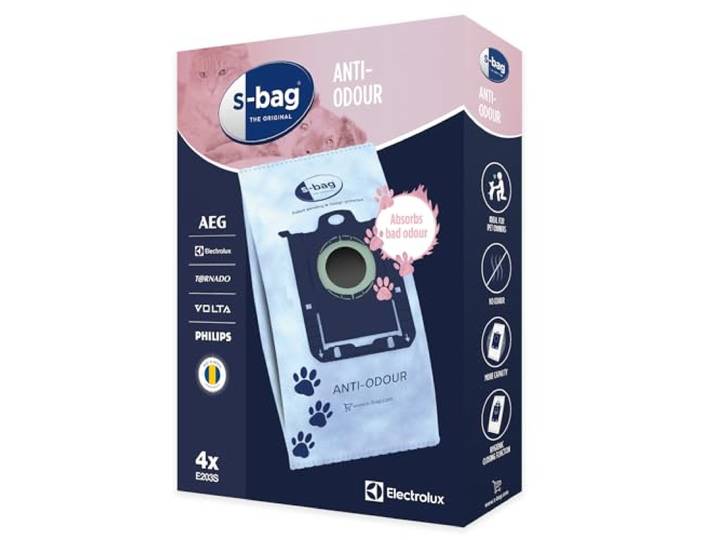 Electrolux Sacs à Poussière s-bag Anti-Allergy\, E203B\, Filtration Avancée\, Capacité de 3\,5 Litres\, Matériau Synthétique Anti-Allergène\, Fermeture Hygiénique\, Compatibilité Universelle\, Pack de 4