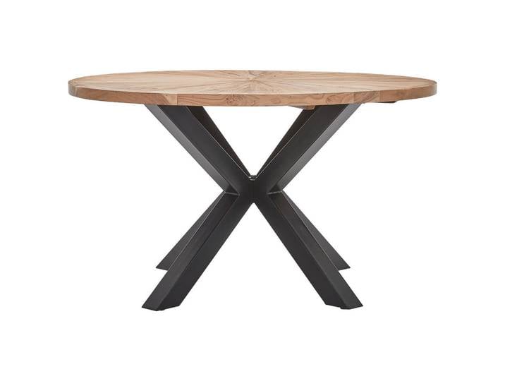 Livetastic Esstisch, Schwarz, Akazie, Holz, Metall, Akazie, vollmassiv, Holz, rund, Sternfuß, 130x76x130 cm, Esszimmer, Tische, Esstische, Esstische rund
