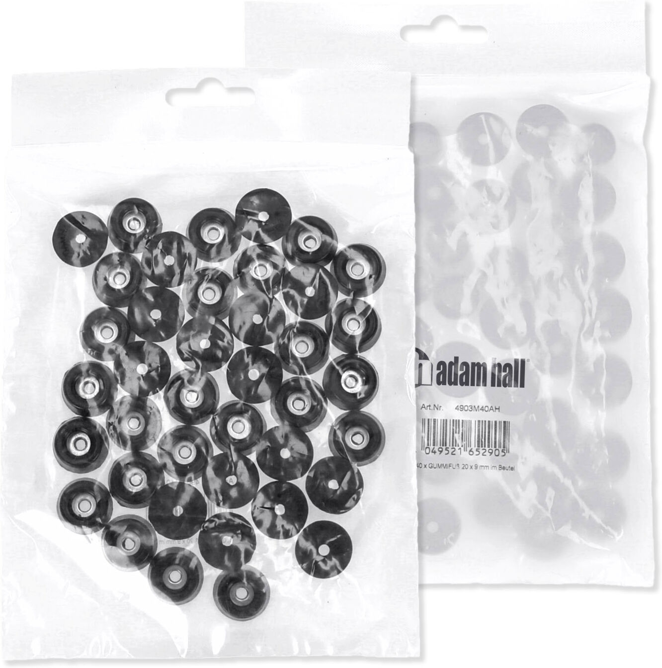 Adam Hall Hardware 4903 M 40 Ah - Set 40 X Gummifuß 20 X 9 Mm Im Beutel