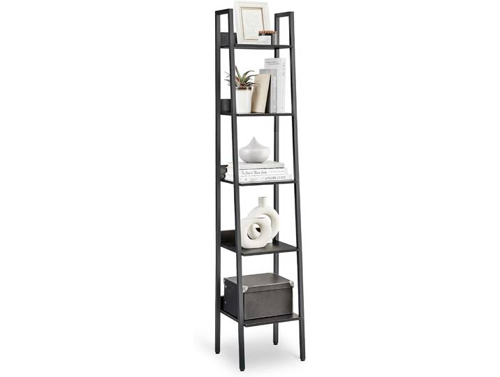 Bücherregal Leiterregal 5 Ebenen Schwarz