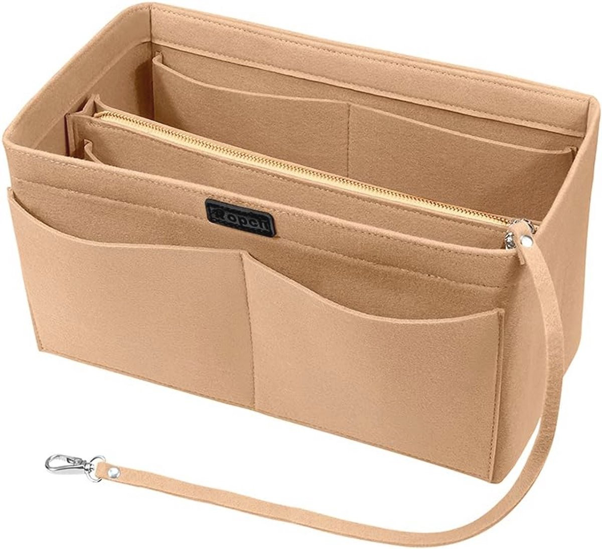 Multifunctionele handtasorganizer met afneembare tas en ritssluiting - Beige