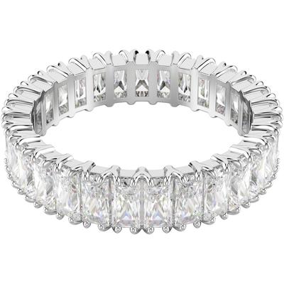 Fingerring SWAROVSKI "Schmuck Geschenk Matrix Ring" Gr. 58, silber (metallfarben, kristallweiß), Fingerringe, Damen, 58, Metall, 4,7mm, Fingerring, mit Swarovski Zirkonia (synth.)