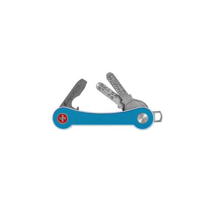 Schlüsselanhänger KEYCABINS "Aluminium frame", Damen, blau (hellblau), Aluminium, Basic, Schlüsselanhänger Schlüsselanhänger, SWISS Made