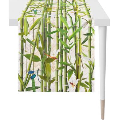 Tischläufer APELT "1702 Summergarden, Sommerdeko, Sommer", beige (natur, grün), B:45cm L:135cm, Baumwolle, Tischdecken, Digitaldruck