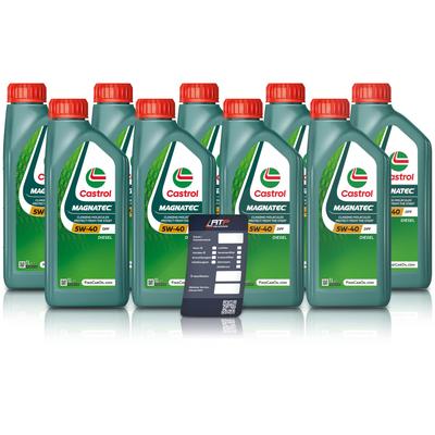 Castrol 9x 1 L Magnatec 5W-40 DPF + Ölwechsel-Anhänger [Hersteller-Nr. 15F90C]